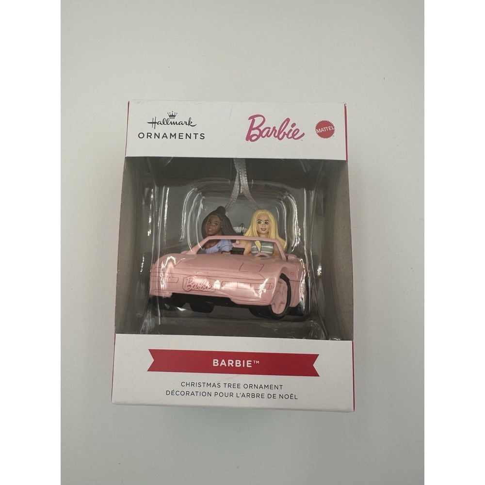 Hallmark Barbie Ornament Corvette Convertible Car Pink Resin Movie 2024 Holidays